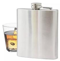 Cantil De Bolso Porta Bebida Aço Inox Whisky Vodka Rum 230ml