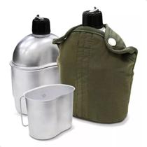 Cantil Térmico Com Caneca De Alumínio 900ml Trilha Camping