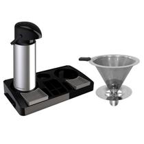 Cantinho Café 1 Garrafa 1,8l Inox + Bandeja 2 E Coador Inox