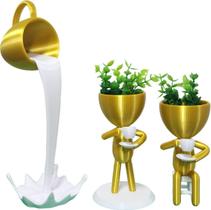 Cantinho Café Xícará Flutuante Vaso Bob Robert Plant Ouro/Br