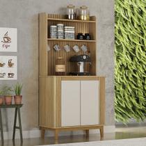 Cantinho do café 2 Portas 3 Prateleira Pés Madeira Maciça Mantiqueira Valdemoveis