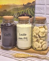 Cantinho do Café, 3 Potes 810ml Achocolatado, Açúcar, Biscoito, Café, Cappuccino e Leite em Pó