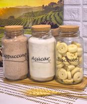 Cantinho do Café, 3 Potes 810ml Achocolatado, Açúcar, Biscoito, Café, Cappuccino e Leite em Pó