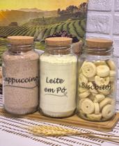 Cantinho do Café, 3 Potes 810ml Achocolatado, Açúcar, Biscoito, Café, Cappuccino e Leite em Pó