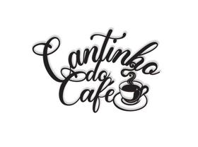 Cantinho Do Café 37X24Cm Lettering Em Madeira Mdf Preto - Decoranza Br