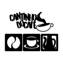 Cantinho Do Café - 4 Peças Em Mdf Para Decoração De Cozinha