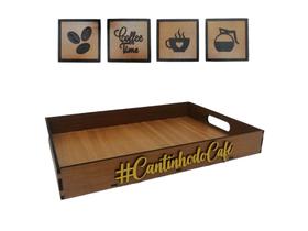Cantinho Do Café Bandeja Com 4 Quadrinhos Decorativos Cantinho Do Café Bandeja Com 4 Quadrinhos Decorativos