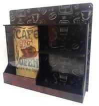 Cantinho Do Café C/ Porta Capsulas E Xicaras C/ Visor Mdf Cantinho Do Café C/ Porta Capsulas E Xicaras C/ Visor Mdf