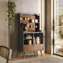 Cantinho do café China cinza perolizado/tauari ripado Cantinho do café China cinza perolizado/tauari ripado