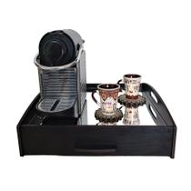 Cantinho do café com gaveta porta capsulas + espelho sobreposto cor nero rust