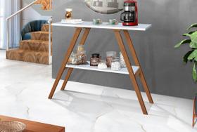 Cantinho do Café Compacto Moderno Pés Madeira Tampo MDF Cantinho do Café Compacto Moderno Pés Madeira Tampo MDF