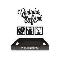 Cantinho do Café Conjunto Decorativo com Bandeja e Placa MDF