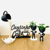 Cantinho do café enfeite xícara flutuante bob com plantinhas - Mimos Personalizados