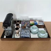 cantinho do café kit bandeja com divisórias e espelho + organizadores em acrílico cantinho do café kit bandeja com divisórias e espelho + organizadores em acrílico