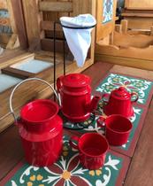 Cantinho do Cafe Kit Bule e Canecas Vermelho Cantinho do Cafe Kit Bule e Canecas Vermelho