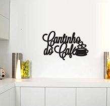 Cantinho Do Café Palavras Decorativa Preto Em Madeira Aplique - Marilia de Oliveira