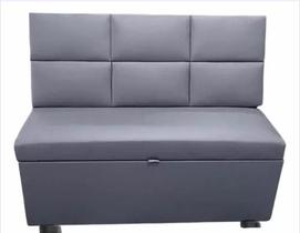 Canto Alemão 120x45 Quadriculado Quadrado material sintético ou Suede Sala pequena