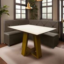 Canto Alemão 4 Lugares para Lanchonete 1,25x1,60m Marrom SOFA STORE