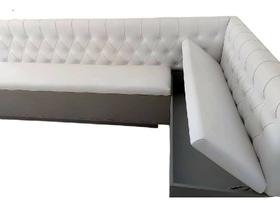 Canto Alemão Branco Base MDF em L 1.50 X 2.00cm Com Baú Canto Alemão Branco Base MDF em L 1.50 X 2.00cm Com Baú