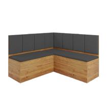 Canto Alemão Com Baú Liebe Veludo Viero Madeirado / Cinza Canto Alemão Com Baú Liebe Veludo Viero Madeirado / Cinza