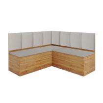 Canto Alemão Com Baú Liebe Veludo Viero Madeirado/off White