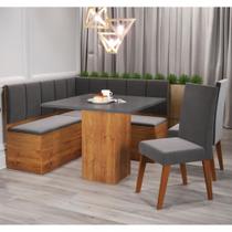 Canto Alemão com Baú Londres com 2 Cadeiras Milão Viero Canto Alemão com Baú Londres com 2 Cadeiras Milão Viero