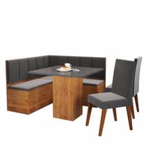 Canto Alemão com Baú Londres com 2 Cadeiras Milão Viero