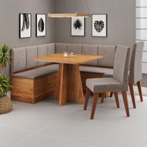 Canto Alemão com Baú Syrah com 2 Cadeiras Milão Viero Canto Alemão com Baú Syrah com 2 Cadeiras Milão Viero