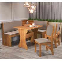 Canto Alemão Fritz Com 2 Cadeiras Sol Mel/Tabaco Casa Giulia