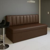 Canto Alemão Preto Baú Encosto Ripado material sintético 90x45cm