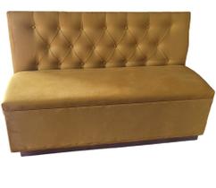 Canto Alemão Reto 1,50cm COM BAÚ SUED MOSTARDA - O REI DAS POLTRONAS