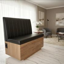 Canto Alemão Reto com Baú Amadeirado 1,20cm