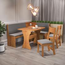 Canto Alemão Romeo 6 Lugares Mel/Grafite - Viero Móveis