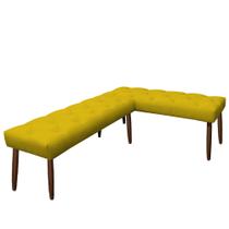 Canto Alemão Suede Amarelo assento 1,20x0,75 - Dominic Decor Canto Alemão Suede Amarelo assento 1,20x0,75 - Dominic Decor