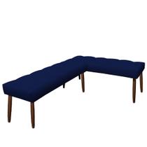 Canto Alemão Suede Azul Marinho assento 1,20x0,75 - Dominic Decor Canto Alemão Suede Azul Marinho assento 1,20x0,75 - Dominic Decor