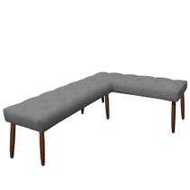 Canto Alemão Suede Cinza assento 1,20x0,75 - Dominic Decor Canto Alemão Suede Cinza assento 1,20x0,75 - Dominic Decor
