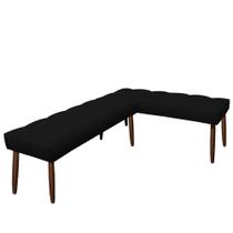 Canto Alemão Suede Preto assento 1,20x0,75 - Dominic Decor Canto Alemão Suede Preto assento 1,20x0,75 - Dominic Decor