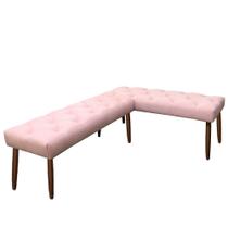 Canto Alemão Suede Rosa Bebe assento 1,20x0,75 - Dominic Decor Canto Alemão Suede Rosa Bebe assento 1,20x0,75 - Dominic Decor