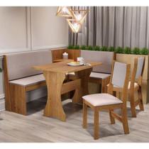 Canto Alemao Vieiro Big 2 Cadeiras Mel/linho Amendoa