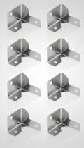 Cantoneira 6 Furos Metal Cromado 8 Unidades
