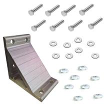 Cantoneira de Alumínio 100x100mm L=58mm 4xFuros 6,5mm c/ Kit de Fixação