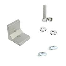 Cantoneira de Alumínio 30x30mm L=28mm Furo 6,5mm c/ Kit de Fixação