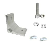 Cantoneira de Alumínio 60x60mm L=28mm Furo 6,5mm c/ Kit de Fixação Cantoneira de Alumínio 60x60mm L=28mm Furo 6,5mm c/ Kit de Fixação