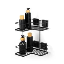 Cantoneira Dupla Banheiro Organizador De Canto Suporte Porta Shampoo Sem Furo