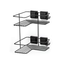 Cantoneira Dupla Black Com Ventosa Black 2581 Arthi