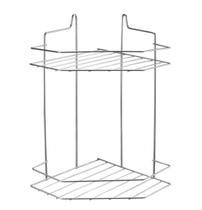 Cantoneira Dupla Luxo Aramado Cromado Inox Fixado Parafuso - Multiuso Porta Shampoo Xampo Dupla de Canto - PANAMI