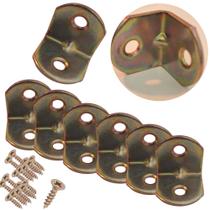 Cantoneira Metálica 2x2cm Kit com 10 Peças Douradas com Parafusos 3,5x16mm Reforço para Móveis Cantoneira Metálica 2x2cm Kit com 10 Peças Douradas com Parafusos 3,5x16mm Reforço para Móveis