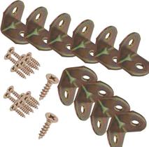 Cantoneira Metálica 2x2cm Kit com 20 Peças Douradas com Parafusos 3,5x16mm Reforço para Móveis Cantoneira Metálica 2x2cm Kit com 20 Peças Douradas com Parafusos 3,5x16mm Reforço para Móveis