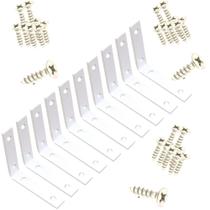 Cantoneira Metálica Branca 3x3cm Kit com 20 Peças + Parafusos 3,5x16mm Reforço para Móveis