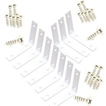 Cantoneira Metálica Branca 4x4cm Kit com 10 Peças 4 Furos + Parafusos Reforço para Móveis Cantoneira Metálica Branca 4x4cm Kit com 10 Peças 4 Furos + Parafusos Reforço para Móveis